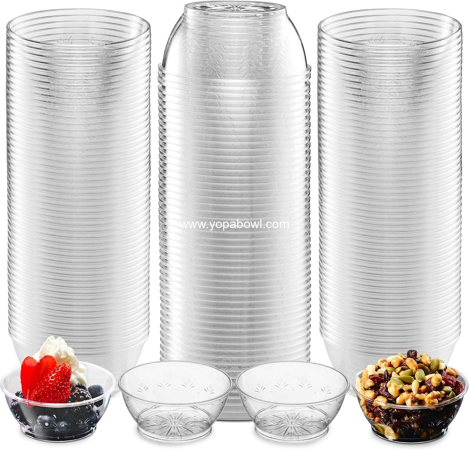 Wholesale Clear Mini Plastic Bowls - 100 Pack 6 Oz Disposable Premium Hard Plastic Dessert Bowls for Weddings, Catering, Parties, and Events Factory Wholesale Clear Mini Plastic Bowls - 100 Pack 6 Oz Disposable Premium Hard Plastic Dessert Bowls for Weddings, Catering, Parties, and Events Factory