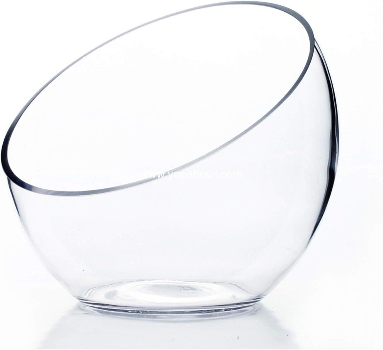 Wholesale Clear Slant Cut Bowl Glass Vase - 7 Wholesale Clear Slant Cut Bowl Glass Vase - 7