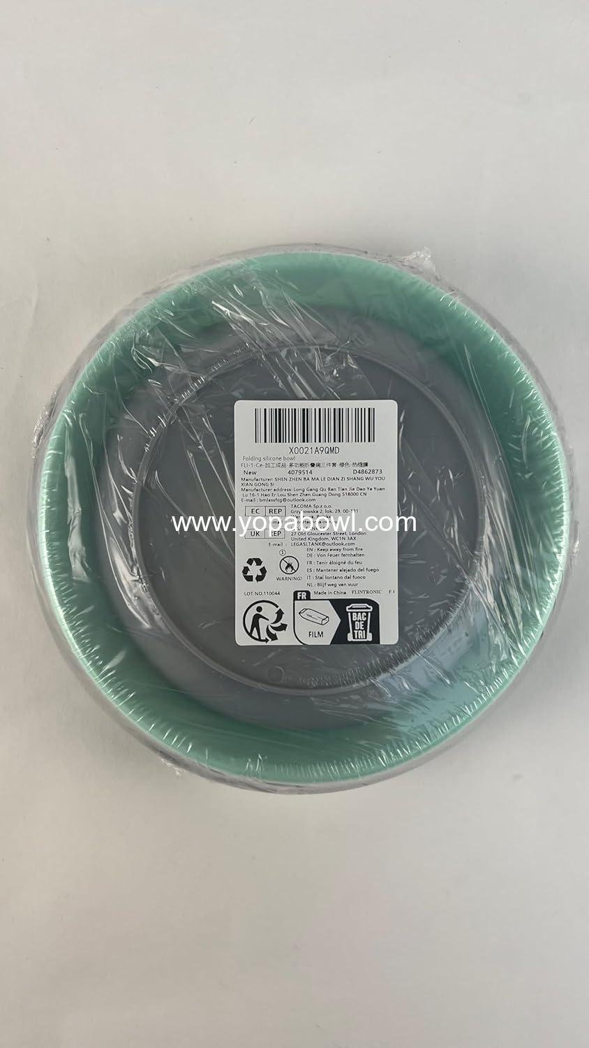 Wholesale Collapsible Camping Bowl Set, 3-Piece Portable Silicone Bowls with Lid, Folding Salad and Lunch Box for Camping, Hiking, Kitchen, Green Factory