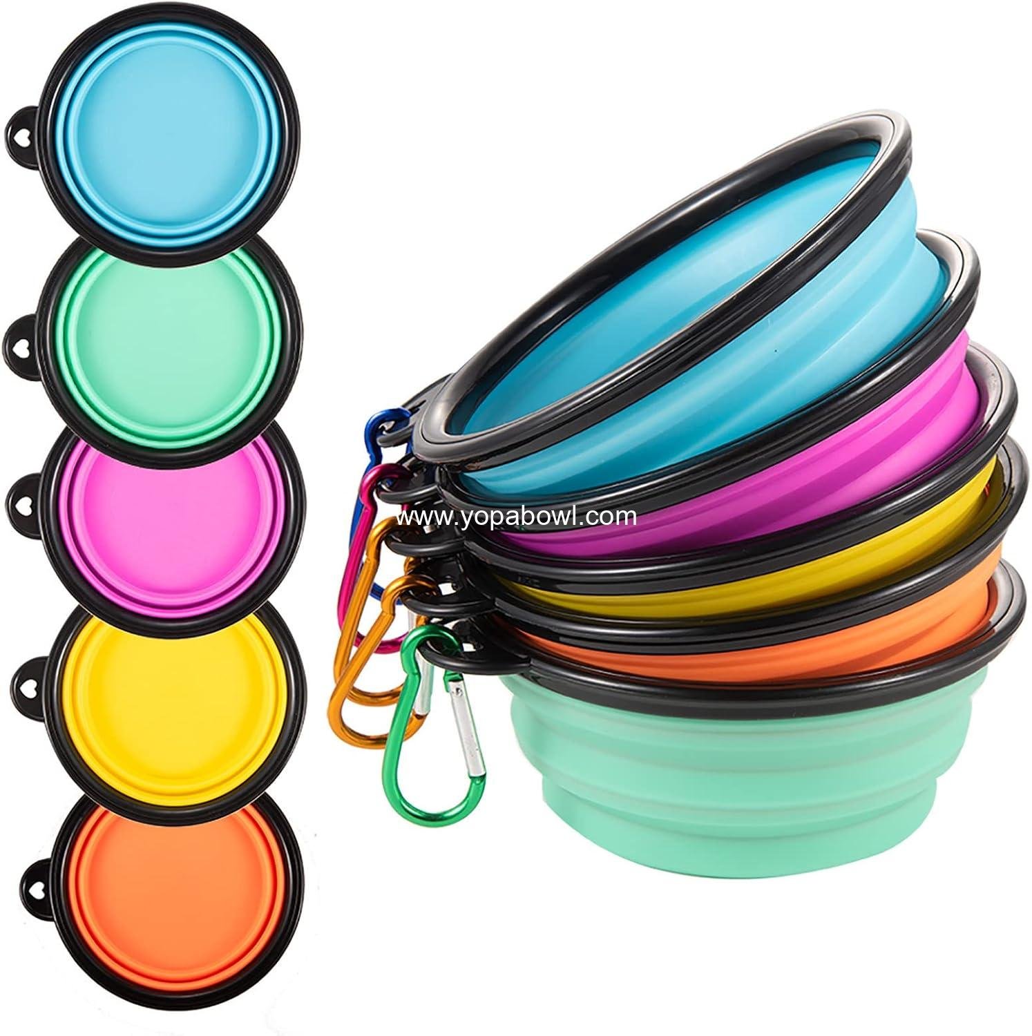 Wholesale Collapsible Dog Bowls - Portable Travel Cat and Dog Water Bowls, Foldable Food Dishes with Carabiner Clip for Hiking and Walking (Pack of 5) Factory Wholesale Collapsible Dog Bowls - Portable Travel Cat and Dog Water Bowls, Foldable Food Dishes with Carabiner Clip for Hiking and Walking (Pack of 5) Factory