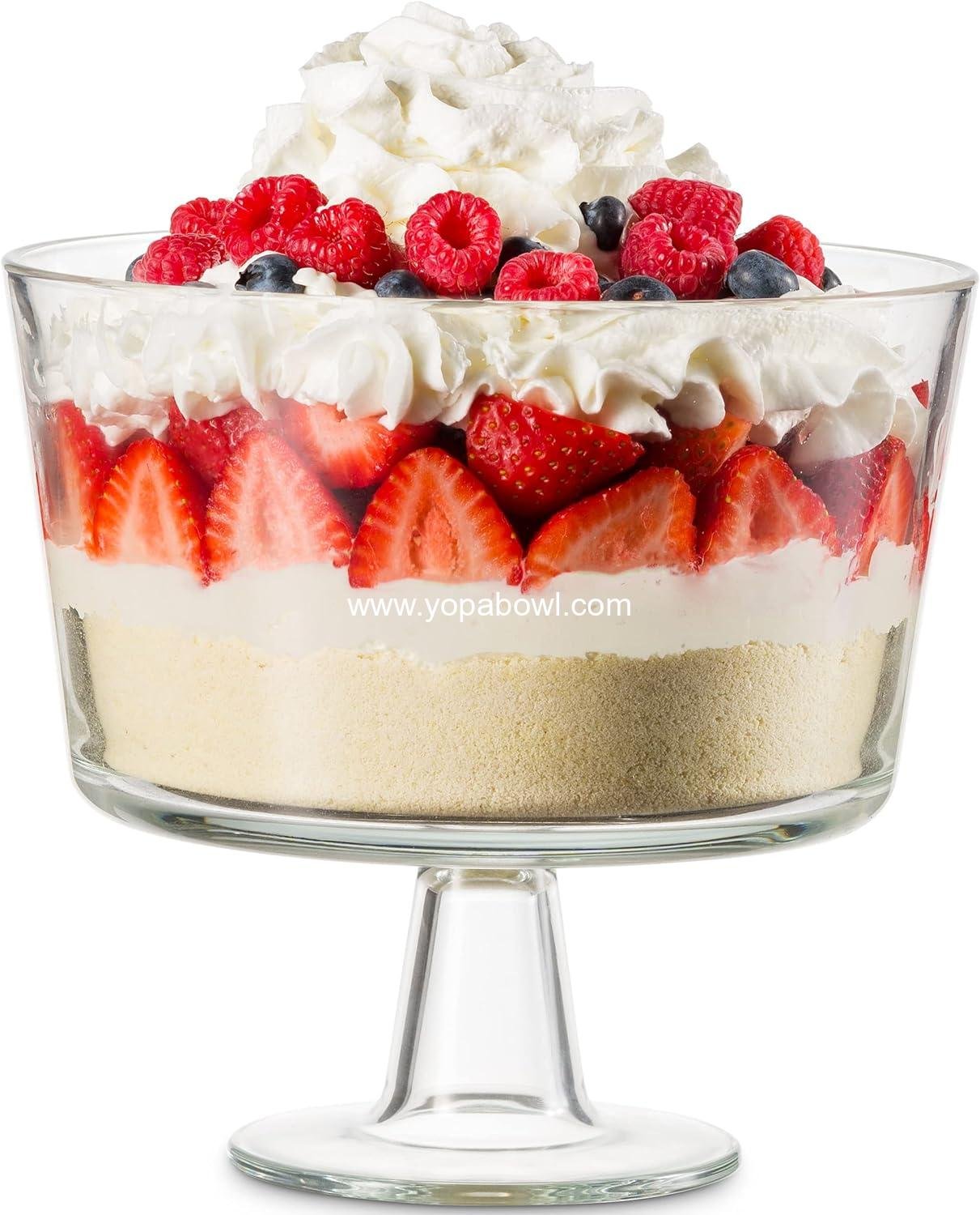 Wholesale Crystal Glass Footed Trifle Bowl, Fruit Bowl, Dessert Display Cake Stand -  Perfect for Events, Factory