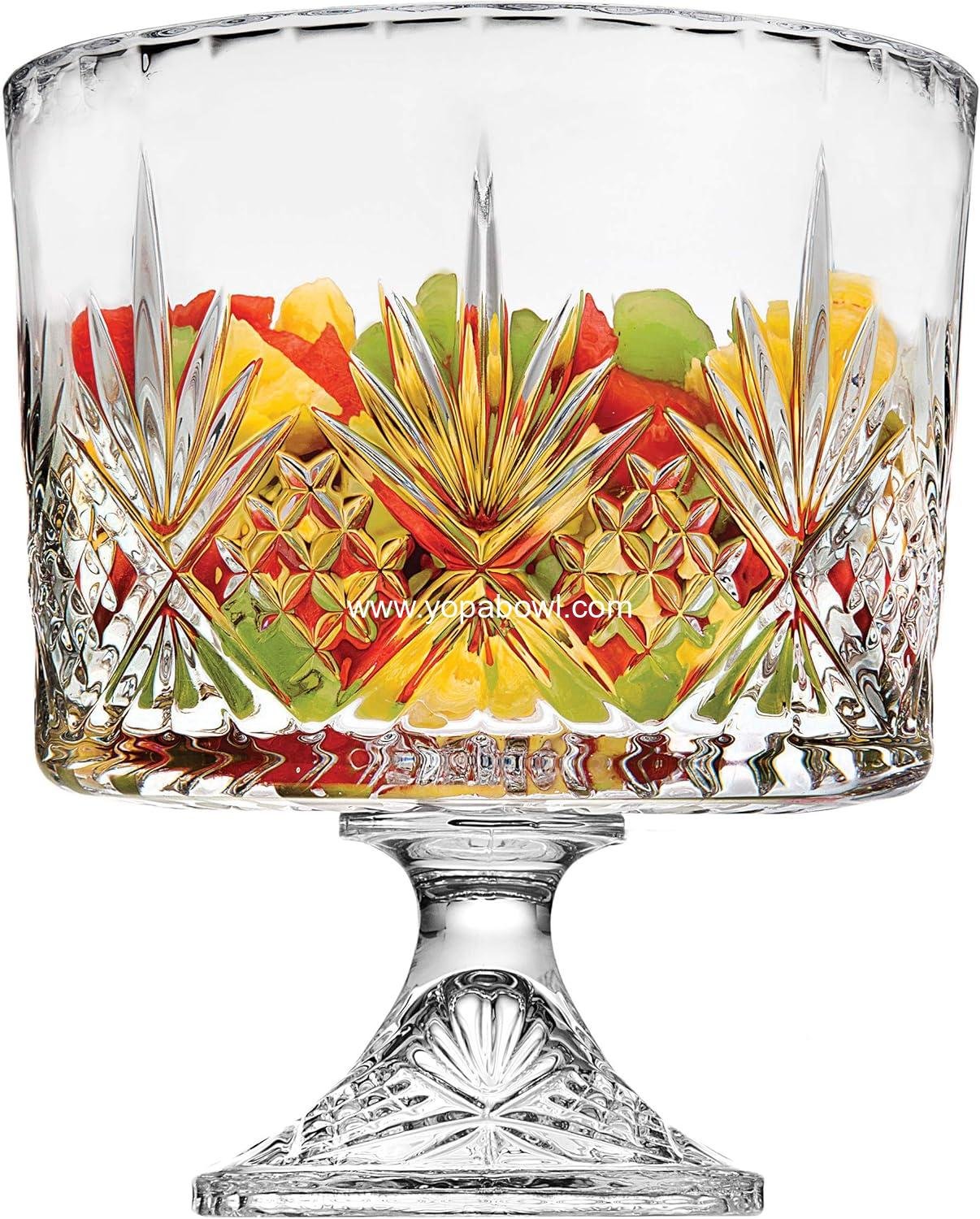 Wholesale Crystal Glass Footed Trifle Bowl, Fruit Bowl, Dessert and Cookie Bowl - 12-inch Size Factory
