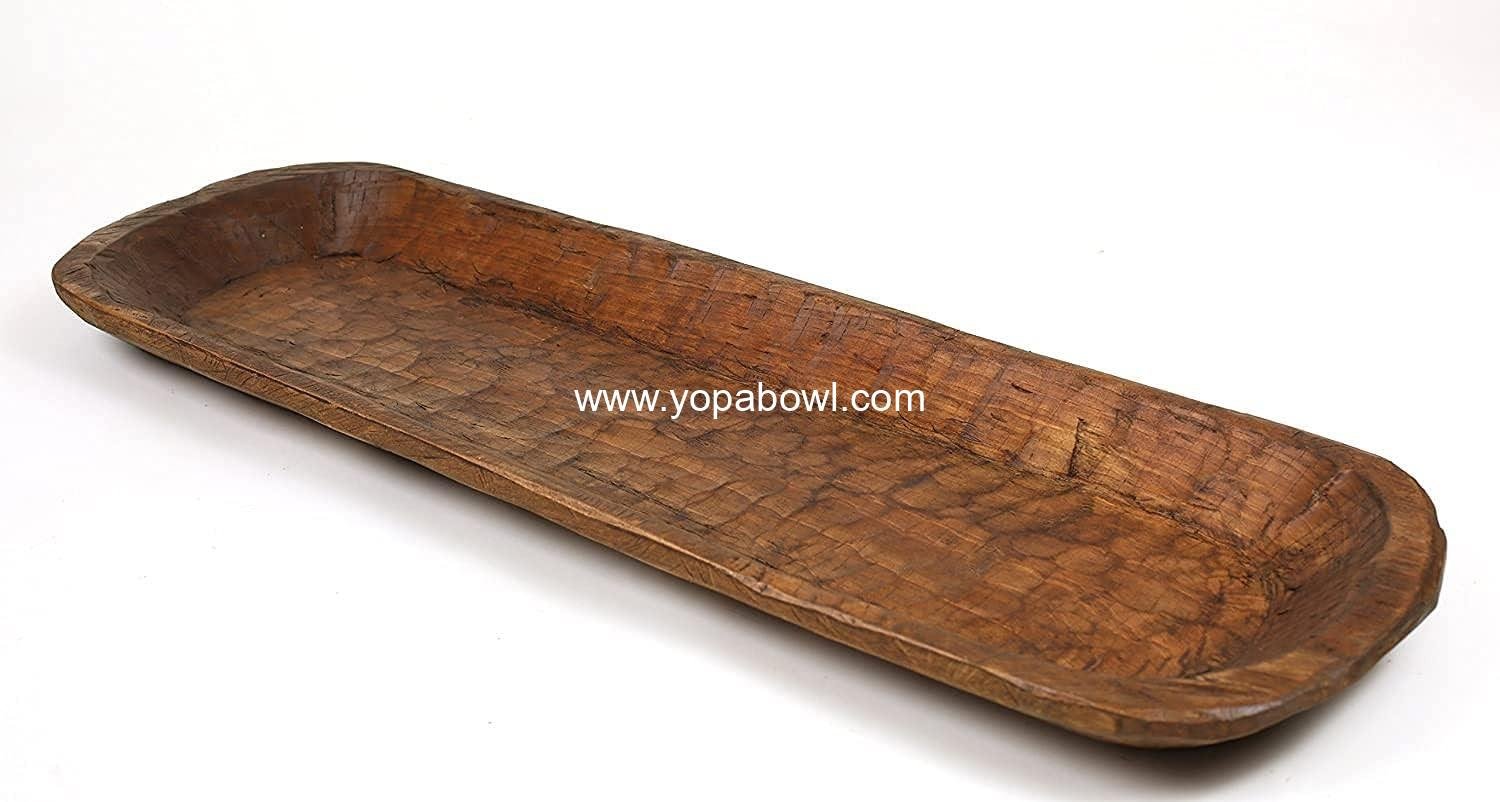 Wholesale Extra Long Rustic Wooden Dough Bowl - Batea - Natural Finish - Factory