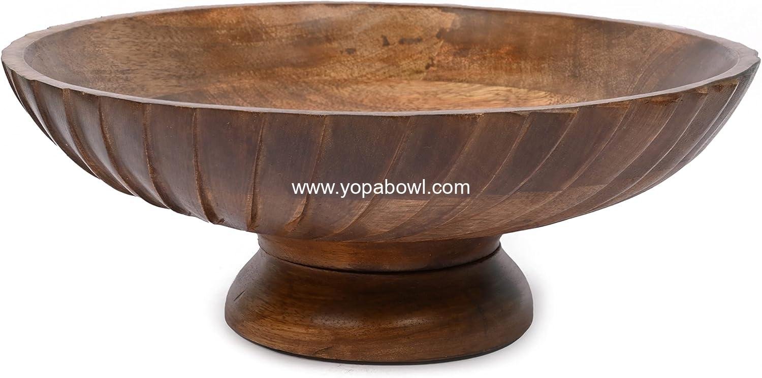 Wholesale Hand Carved Mango Wood Decorative Bowl for Dining Table Centerpiece, Living Room, Kitchen Décor (12