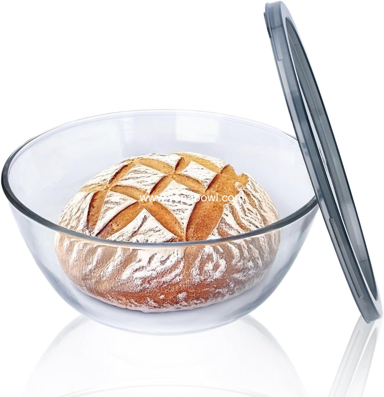 Wholesale Large 4.7 Quart Glass Bowl for Sourdough Bread Making with Lid, Clear Mixing and Proofing Bowl, Ideal for Kitchen Storage Factory
