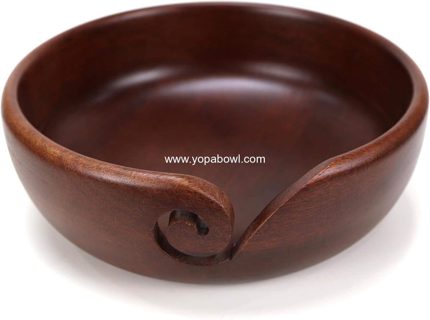 Wholesale Large 8-Inch Wood Yarn Bowl for Holding Cakes, Skeins, or Balls for Crochet and Knitting Dispensing Yarn Factory