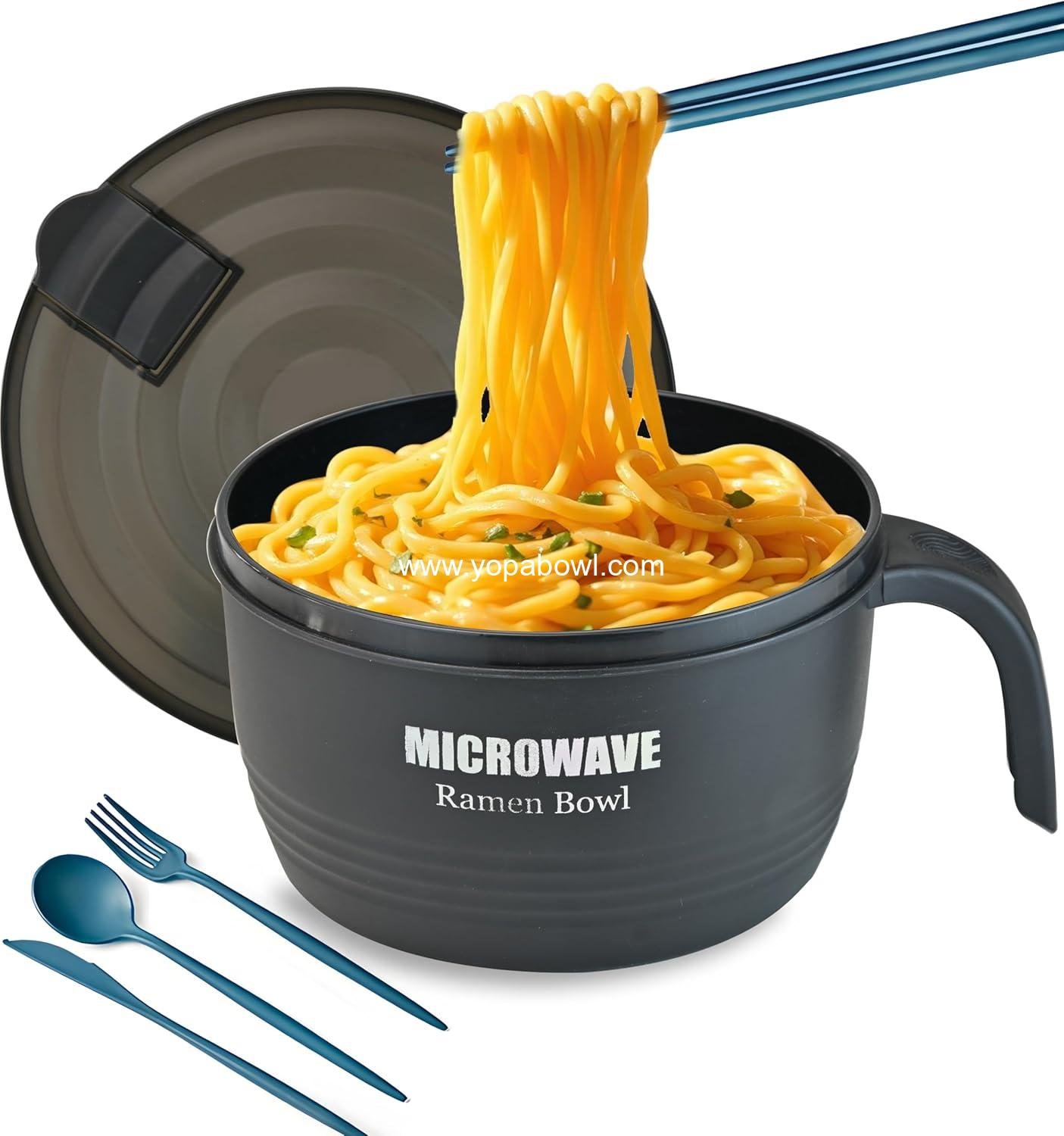 Wholesale Large Ramen Bowl 45 oz, Microwavable Noodle Cooker for Pasta, Perfect Gift for College Students in Dorm Room (Black) Factory