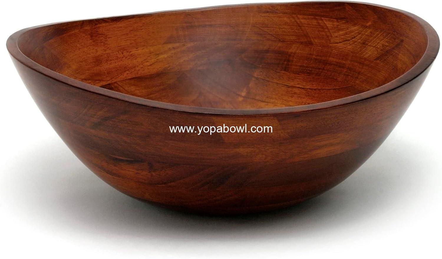 Wholesale Matte Cherry Finished Wavy Rim Serving Bowl for Fruits or Salads, Large 13