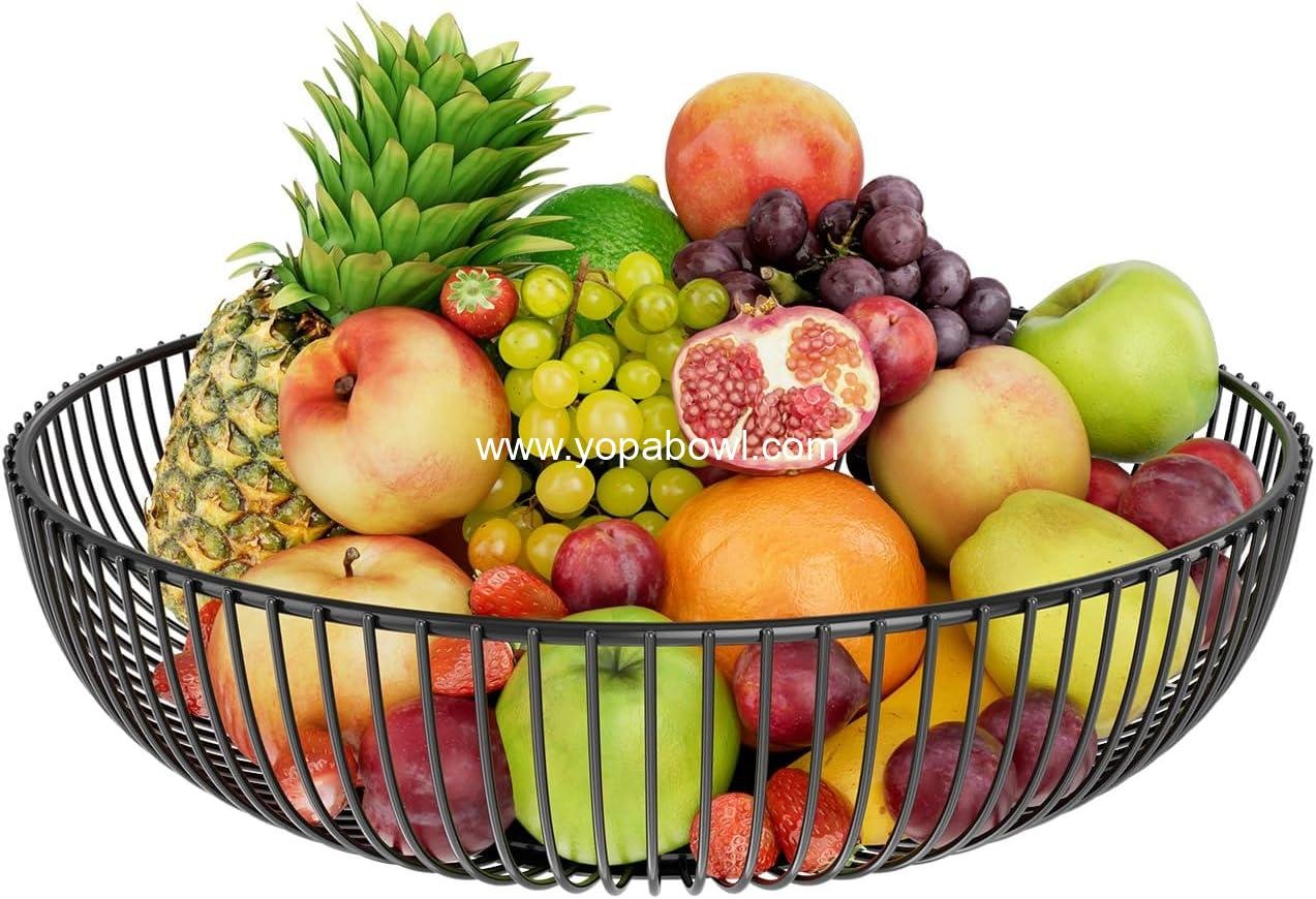 Wholesale Metal Wire Fruit Basket for Kitchen Counter, Simple Trending Fruit Bowl, Black Factory Wholesale Metal Wire Fruit Basket for Kitchen Counter, Simple Trending Fruit Bowl, Black Factory