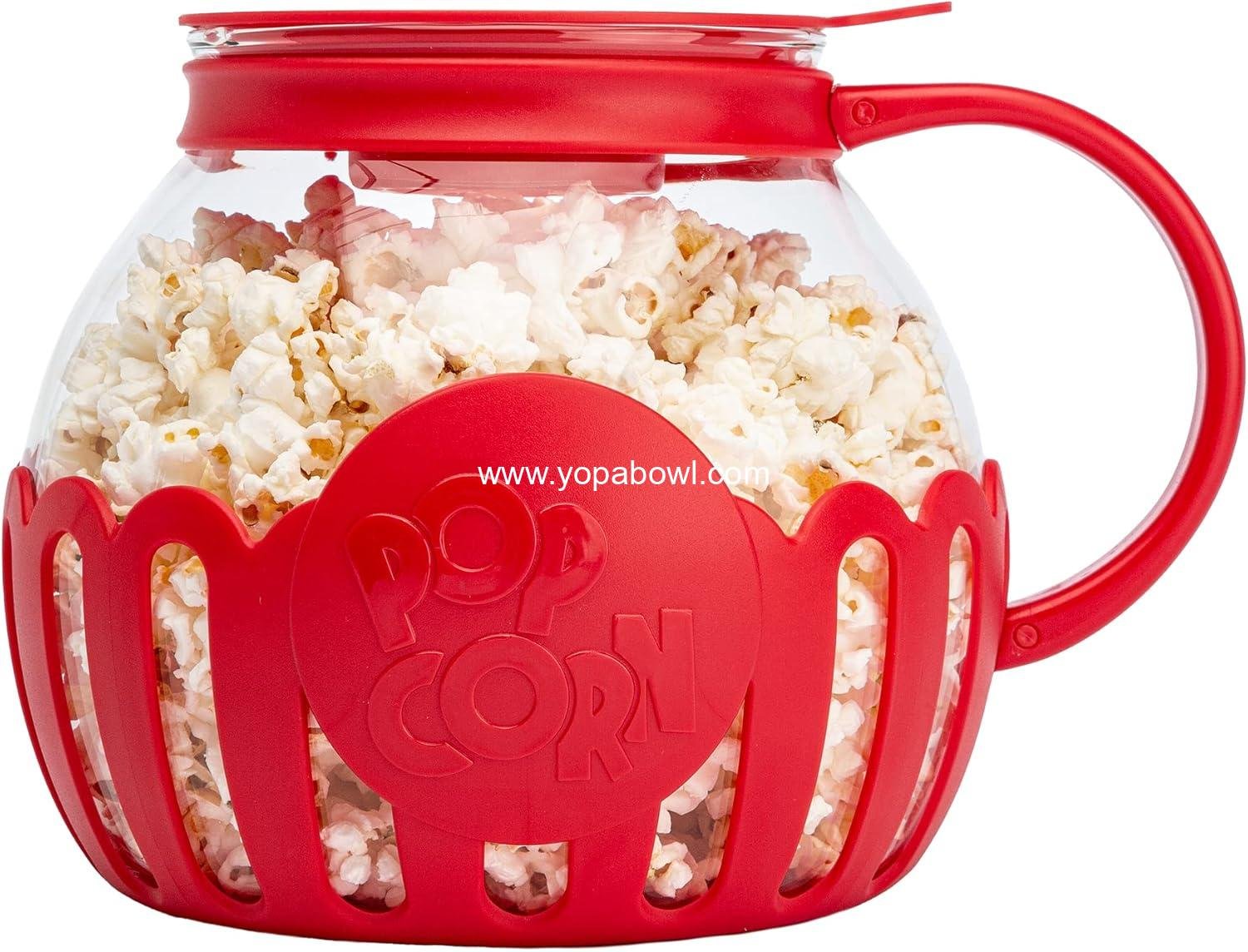 Wholesale Patented Micro-Pop Microwave Popcorn Popper, 3-in-1 Lid for Measuring Kernels and Melting Butter, 3-Quart, BPA-Free, Dishwasher Safe, Red, Factory