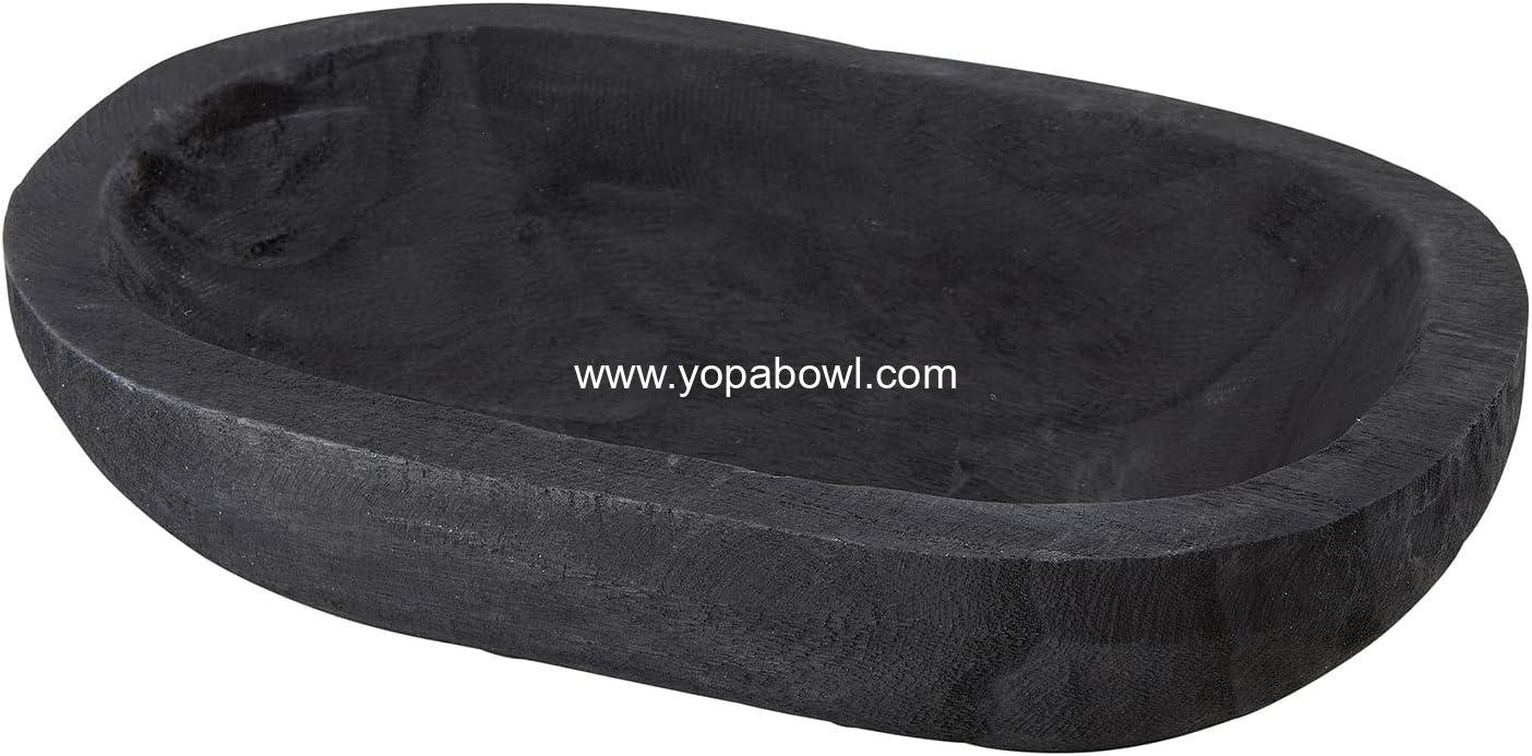 Wholesale Paulownia Wood Dough Bowl, 12 x 7.5-Inch, Black Factory Wholesale Paulownia Wood Dough Bowl, 12 x 7.5-Inch, Black Factory