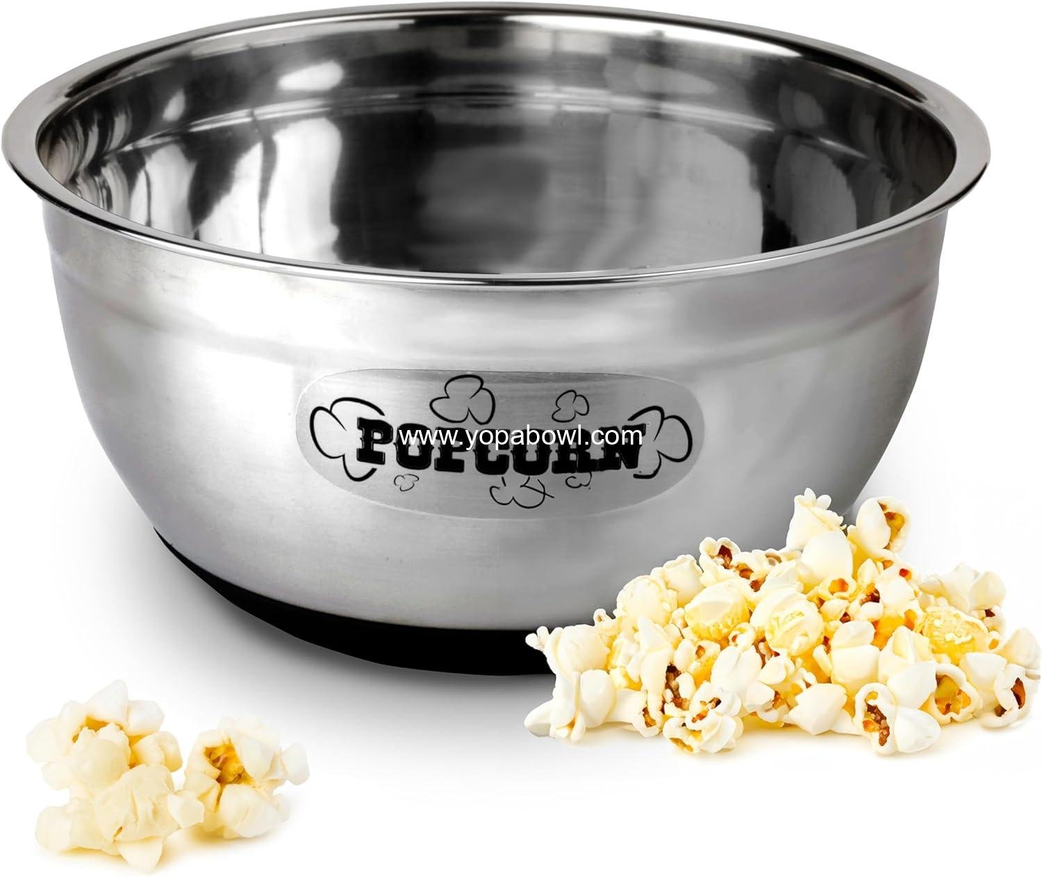 Wholesale Stainless Steel 6 Quart Popcorn Serving Bowl - Large Popcorn Bowl for Family Movie Night, Reusable Popcorn Bucket and Bowl, Factory