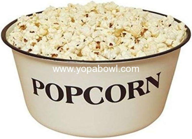 Wholesale Vintage Popcorn Bowl, Retro Style Reproduction, White with Distressed Touches and Blemishes, 82 oz Capacity, Factory
