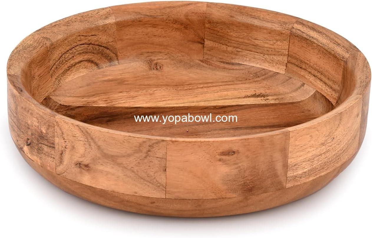 Wholesale Wooden Round Serving Bowl for Fruit, Dessert, and Snacks - Platter Tray Dish for Kitchen Dining Factory