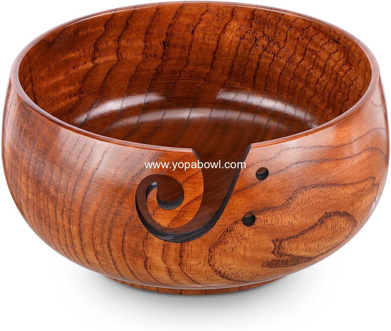 Wholesale Wooden Yarn Bowl, Knitting Storage with Holes to Prevent Slipping, Ideal for Crocheting and Knitting, 6
