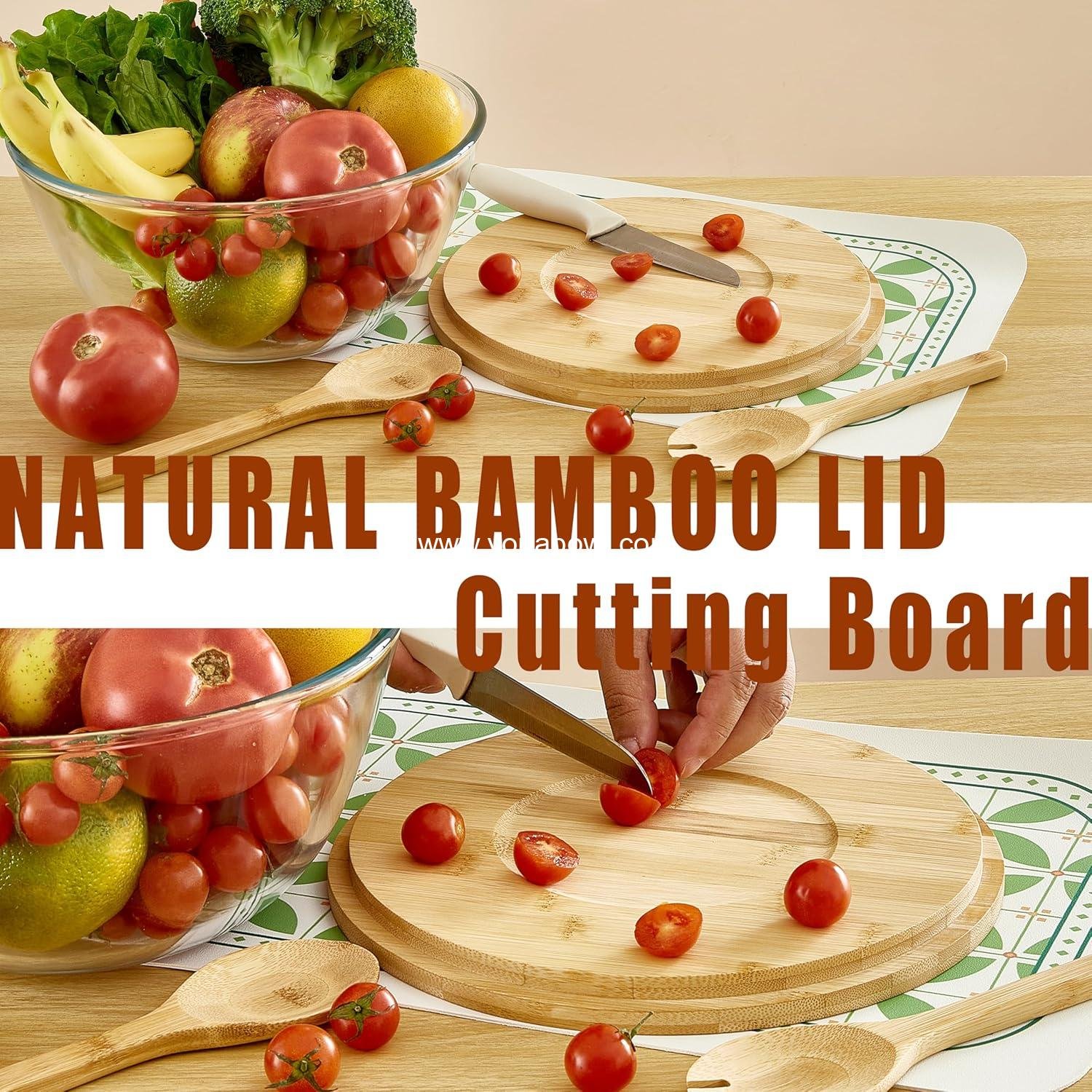 Wholesale Glass Salad Bowl with Lid, 4.7 Quart Large Thick Glass Fruit Bowl with Bamboo Utensils, 10.7 Inch Trifle Bowl for Salad, Pasta, Dessert, Microwave Safe Factory Wholesale Glass Salad Bowl with Lid, 4.7 Quart Large Thick Glass Fruit Bowl with Bamboo Utensils, 10.7 Inch Trifle Bowl for Salad, Pasta, Dessert, Microwave Safe Factory