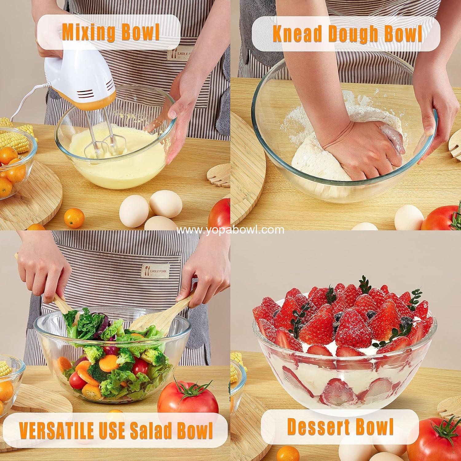 Wholesale Glass Salad Bowl with Lid, 4.7 Quart Large Thick Glass Fruit Bowl with Bamboo Utensils, 10.7 Inch Trifle Bowl for Salad, Pasta, Dessert, Microwave Safe Factory Wholesale Glass Salad Bowl with Lid, 4.7 Quart Large Thick Glass Fruit Bowl with Bamboo Utensils, 10.7 Inch Trifle Bowl for Salad, Pasta, Dessert, Microwave Safe Factory