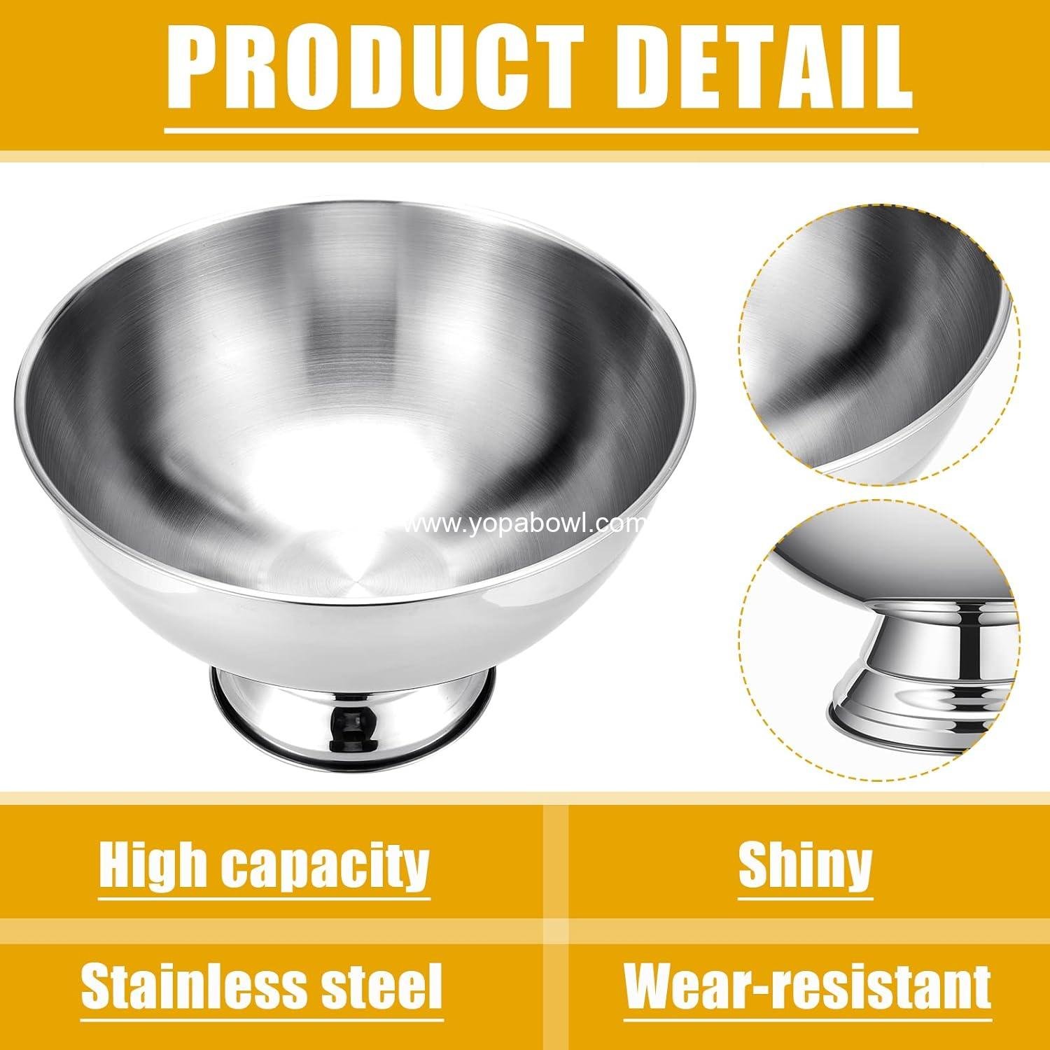 Wholesale 3 Gallon 12L Stainless Steel Champagne Bucket Punch Bowl with Ladle Ice Bucket for Parties Large Metal Wine Bowl with Base for Wine and Beer Factory