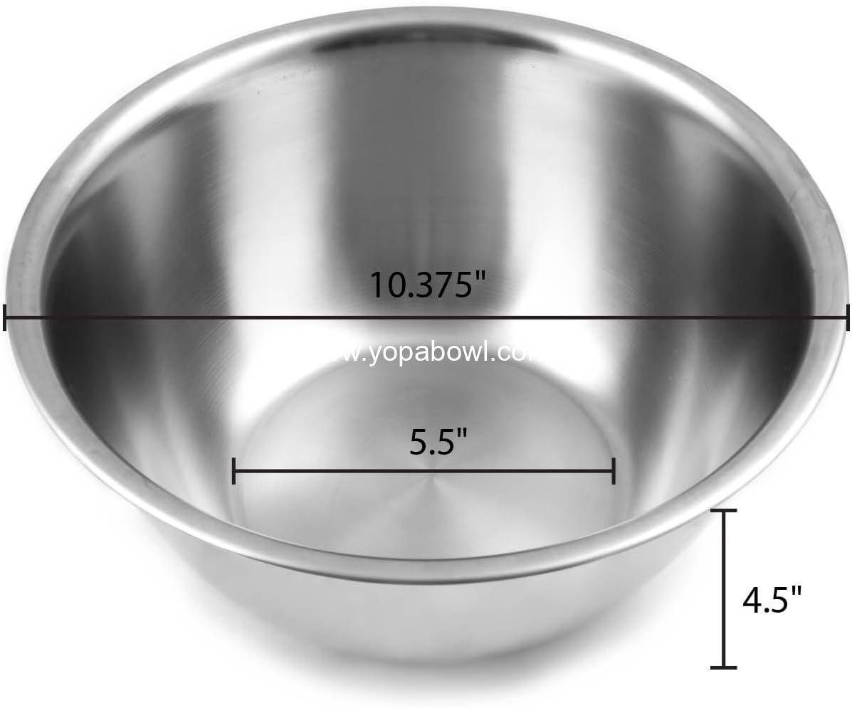 Wholesale Large Stainless Steel Mixing Bowl, 10.25 x 5.25 inches, 4.25 Quart Capacity - Factory