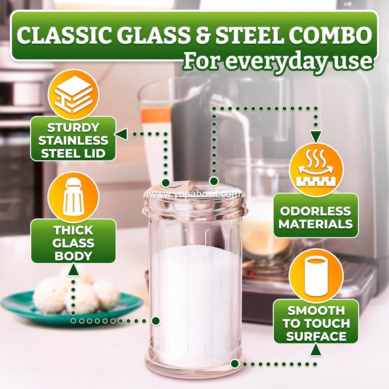 Wholesale 12 Oz Sugar Container with Pour Spout – Glass Dispenser with Stainless Steel Flip Lid, Durable Classic Style Jar for Coffee Bar or Kitchen – Ideal for Cinnamon & Seasoning Storage Factory Wholesale 12 Oz Sugar Container with Pour Spout – Glass Dispenser with Stainless Steel Flip Lid, Durable Classic Style Jar for Coffee Bar or Kitchen – Ideal for Cinnamon & Seasoning Storage Factory