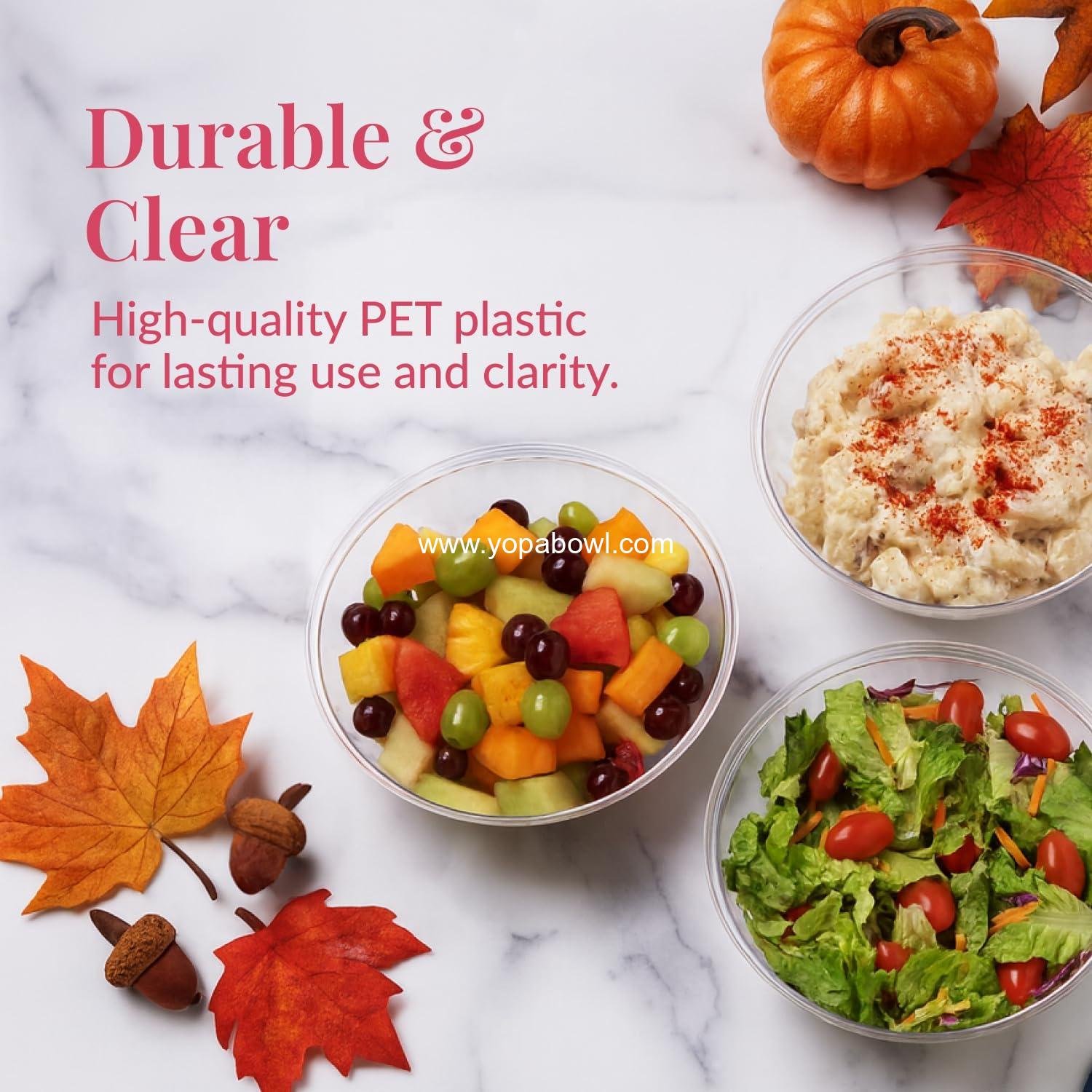 Wholesale Clear Plastic Serving Bowls, 48 Oz, 12 Pack - Round Disposable Containers for Punch, Parties, and Snacks - Large Salad Bowl Dish for Serving Candy and Salads - Factory