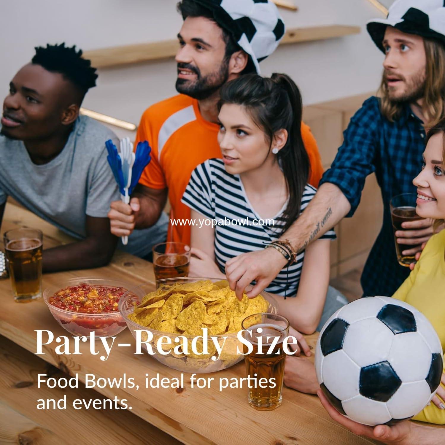 Wholesale Clear Plastic Serving Bowls, 48 Oz, 12 Pack - Round Disposable Containers for Punch, Parties, and Snacks - Large Salad Bowl Dish for Serving Candy and Salads - Factory