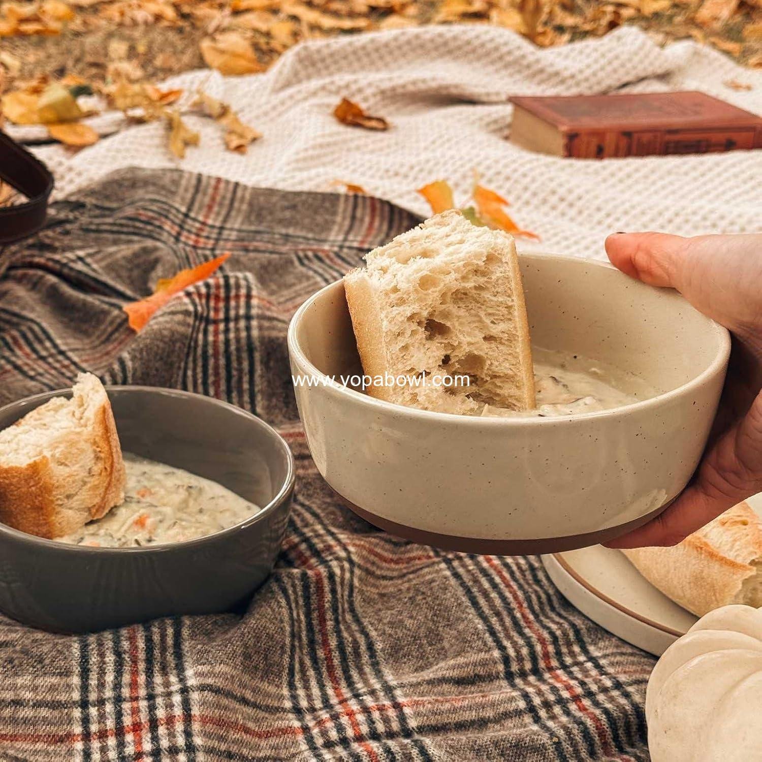 Wholesale Set of 4 Porcelain Bowls - 25oz Microwave, Dishwasher & Oven Safe for Soup, Cereal, etc. Factory