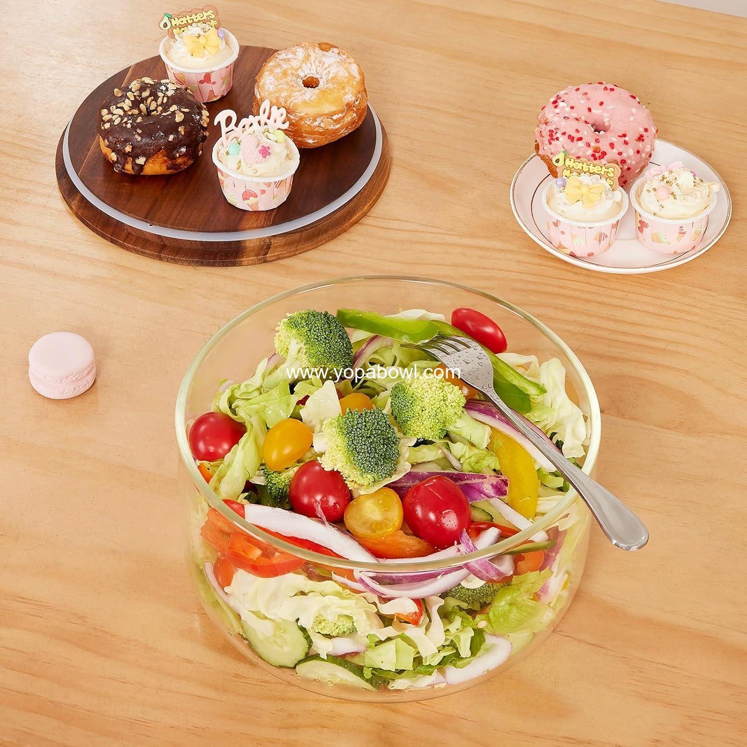 Wholesale Large Salad Bowl with Lid, 106 oz Glass Bowl with Acacia Wood Lid, Versatile Trifle and Fruit Bowl, Ideal for Mixing Salads, Desserts, Fruits, Chips, and Pasta, Dishwasher Safe - Factory Wholesale Large Salad Bowl with Lid, 106 oz Glass Bowl with Acacia Wood Lid, Versatile Trifle and Fruit Bowl, Ideal for Mixing Salads, Desserts, Fruits, Chips, and Pasta, Dishwasher Safe - Factory