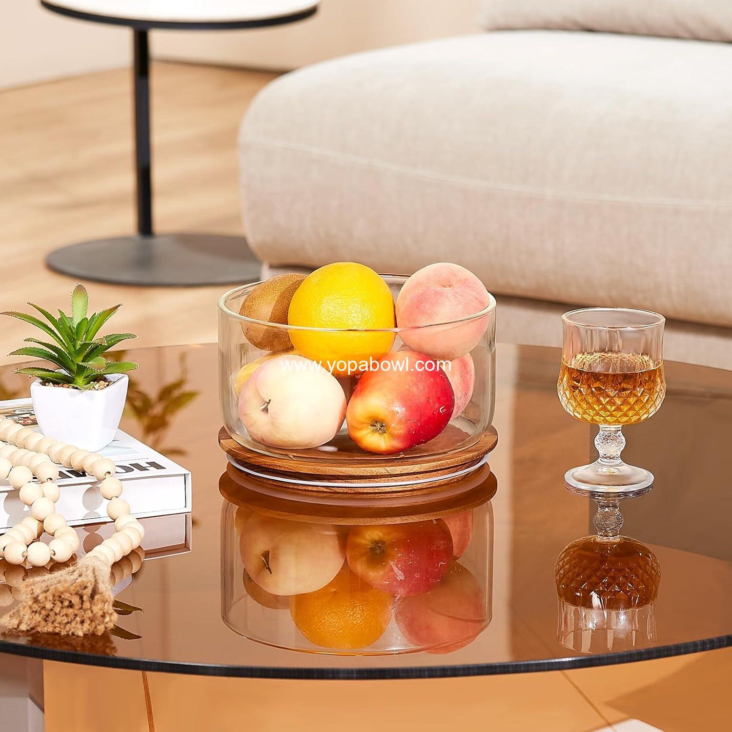 Wholesale Large Salad Bowl with Lid, 106 oz Glass Bowl with Acacia Wood Lid, Versatile Trifle and Fruit Bowl, Ideal for Mixing Salads, Desserts, Fruits, Chips, and Pasta, Dishwasher Safe - Factory Wholesale Large Salad Bowl with Lid, 106 oz Glass Bowl with Acacia Wood Lid, Versatile Trifle and Fruit Bowl, Ideal for Mixing Salads, Desserts, Fruits, Chips, and Pasta, Dishwasher Safe - Factory