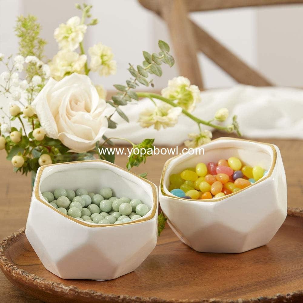 Wholesale Geometric Ceramic Planters Decorative Bowls, Small & Medium Set of 2, White Factory Wholesale Geometric Ceramic Planters Decorative Bowls, Small & Medium Set of 2, White Factory