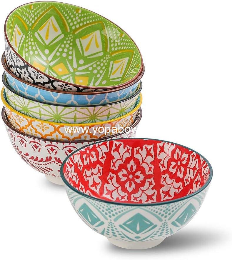 Wholesale Colorful Porcelain Dessert and Cereal Bowl Set of 6 - Small Bowls for Ice Cream, Soup, Rice, Snacks & Side Dishes - Microwave and Dishwasher Safe - Factory