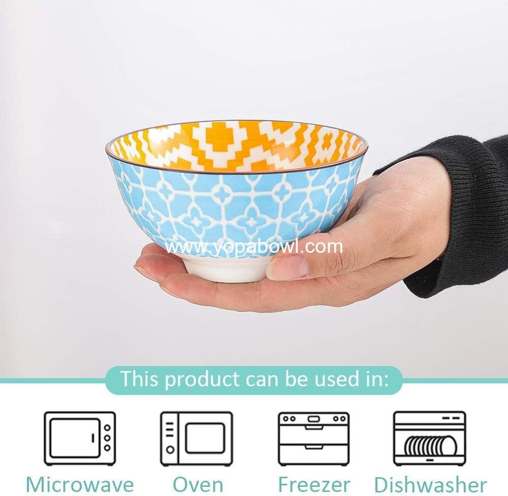 Wholesale Colorful Porcelain Dessert and Cereal Bowl Set of 6 - Small Bowls for Ice Cream, Soup, Rice, Snacks & Side Dishes - Microwave and Dishwasher Safe - Factory