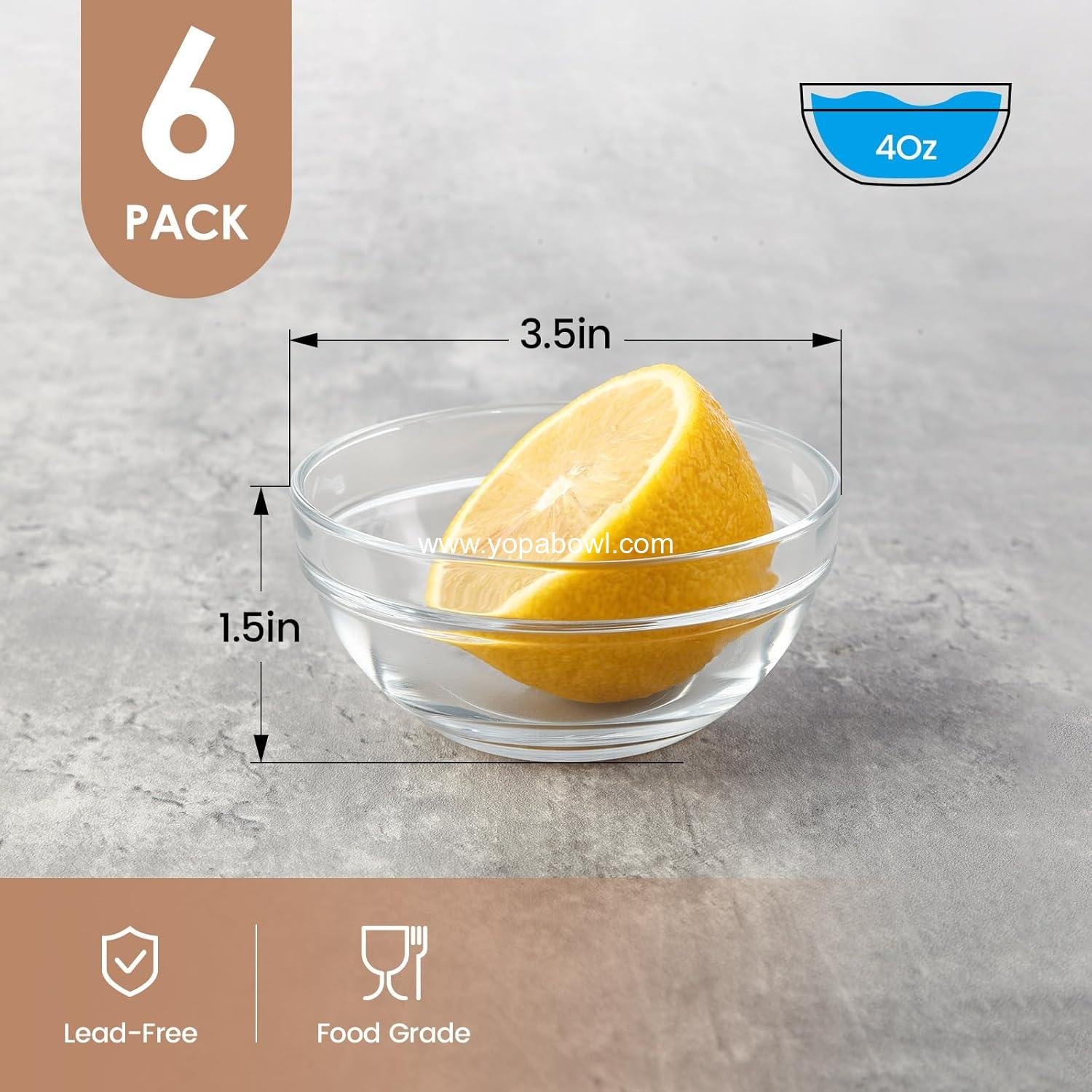 Wholesale 3.5in 4oz Small Glass Bowls, Mini Ramekins, Stackable Condiment Containers for Prep, Dips, Nuts, Snacks, Meal Prep, and Desserts Factory