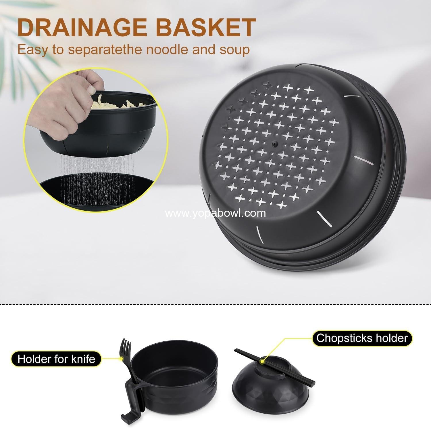 Wholesale Ramen Bowl Set 33 oz with Cooker, Bowls, Chopsticks, and Spoon - Microwave Pasta Cooker for College Dorm Essentials (Black) Factory Wholesale Ramen Bowl Set 33 oz with Cooker, Bowls, Chopsticks, and Spoon - Microwave Pasta Cooker for College Dorm Essentials (Black) Factory