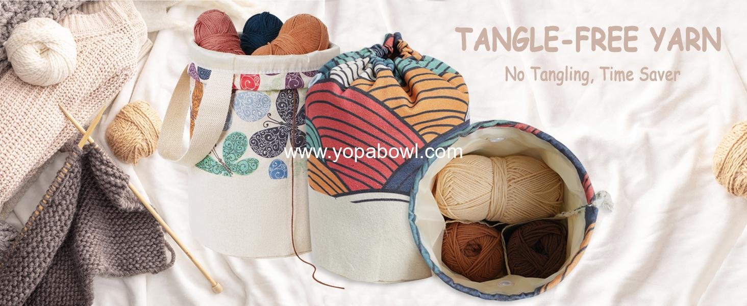 Wholesale Portable Yarn Bag for Knitting and Crochet Projects, Medium Butterfly Yarn Storage Organizer for Skein Ball and Short Needles - Manufacturer