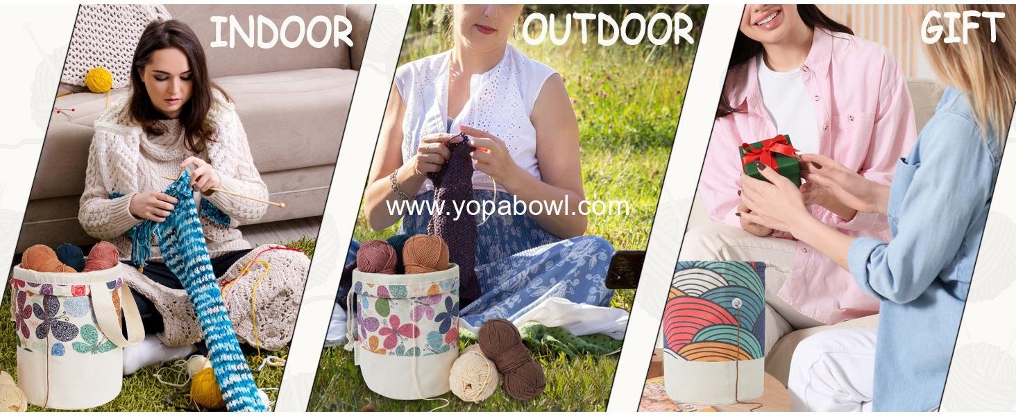 Wholesale Portable Yarn Bag for Knitting and Crochet Projects, Medium Butterfly Yarn Storage Organizer for Skein Ball and Short Needles - Manufacturer