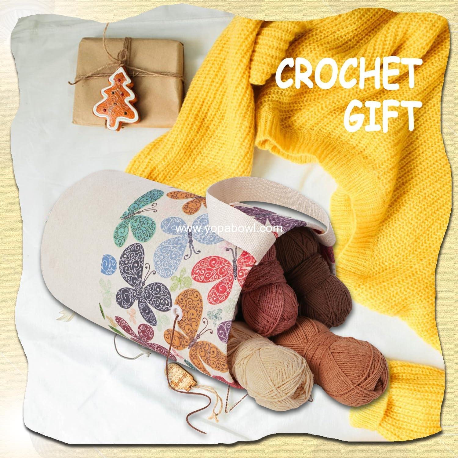 Wholesale Portable Yarn Bag for Knitting and Crochet Projects, Medium Butterfly Yarn Storage Organizer for Skein Ball and Short Needles - Manufacturer