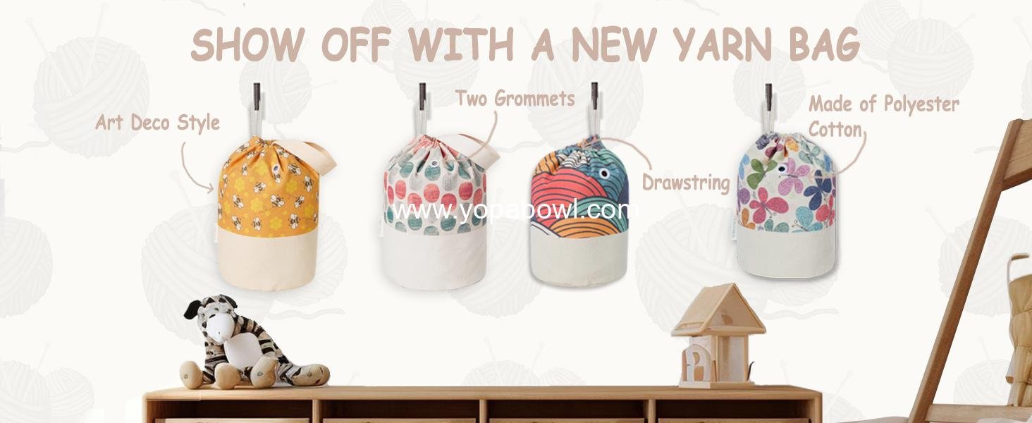 Wholesale Portable Yarn Bag for Knitting and Crochet Projects, Medium Butterfly Yarn Storage Organizer for Skein Ball and Short Needles - Manufacturer