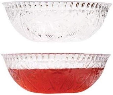 Greenbrier SUPER STURDY THICK PLASTIC PUNCH BOWL/SALAD BOWL/SNACK BOWL, 11.35-Inch Diameter (2 Pack)