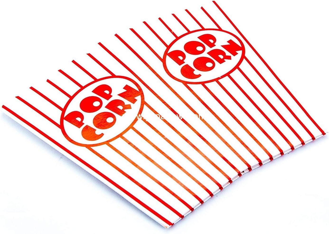 Wholesale 100 Pack Paper Open-Top Popcorn Box Striped Red and White Great for Movie Theater Party Factory