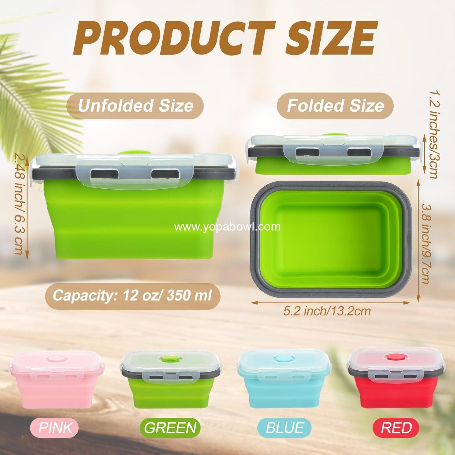 Wholesale 4 Pcs Collapsible Silicone Camping Bowls with Lids, 12 oz Expandable Food Storage Containers, Portable Folding for Salad Travel, Heat Resistant Factory