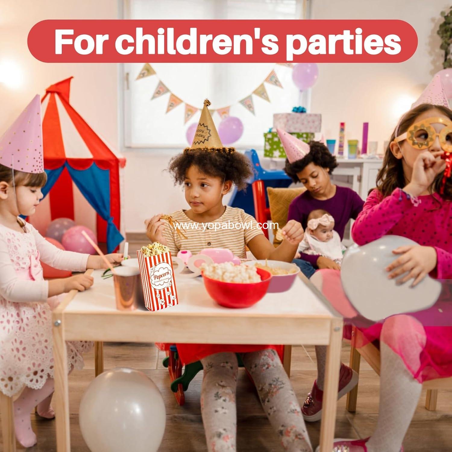 Wholesale 100 Disposable Paper Popcorn Bags - Individual Servings for Parties, Carnivals, Halloween, and Christmas Gift Favors - Movie Night Supplies - Factory