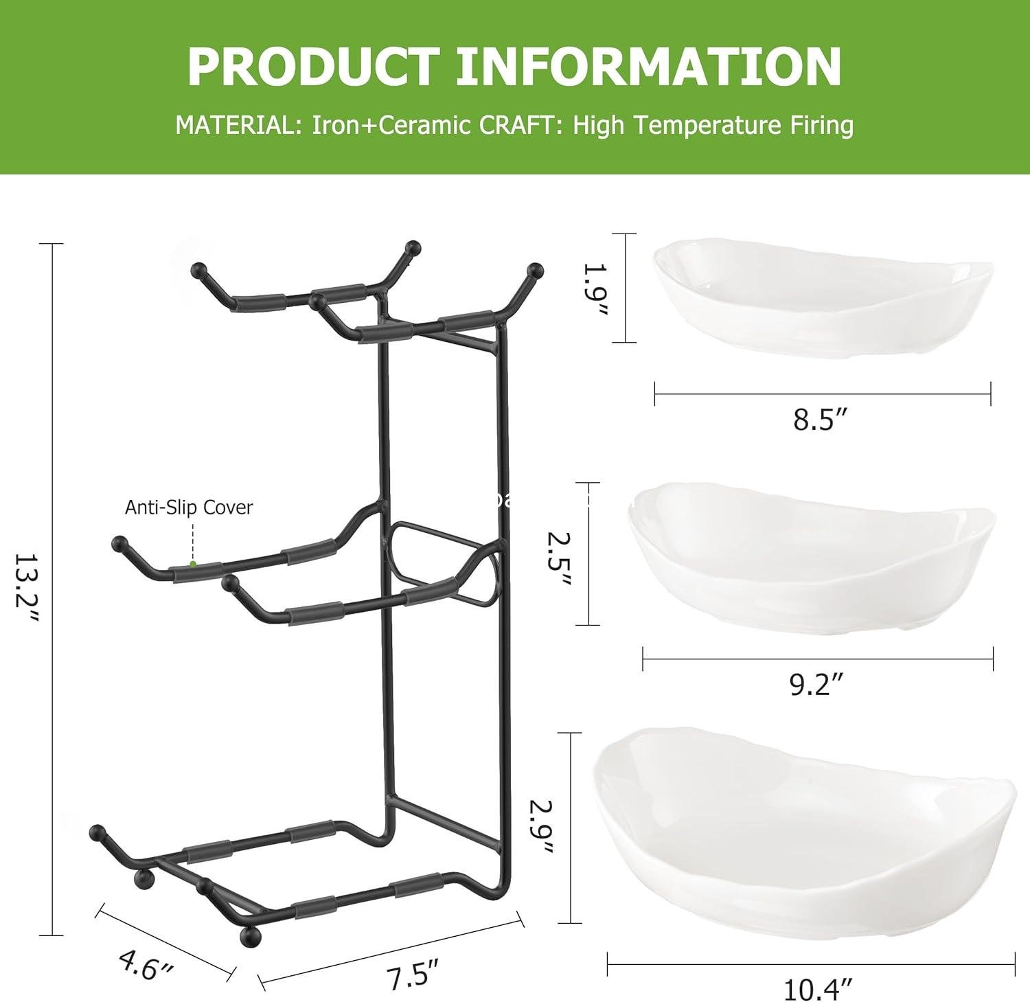Wholesale 3 Tier Ceramic Fruit Bowl for Kitchen Counter - Tiered Display Rack for Fresh Fruits & Veggies, Serving Trays for Parties, Factory