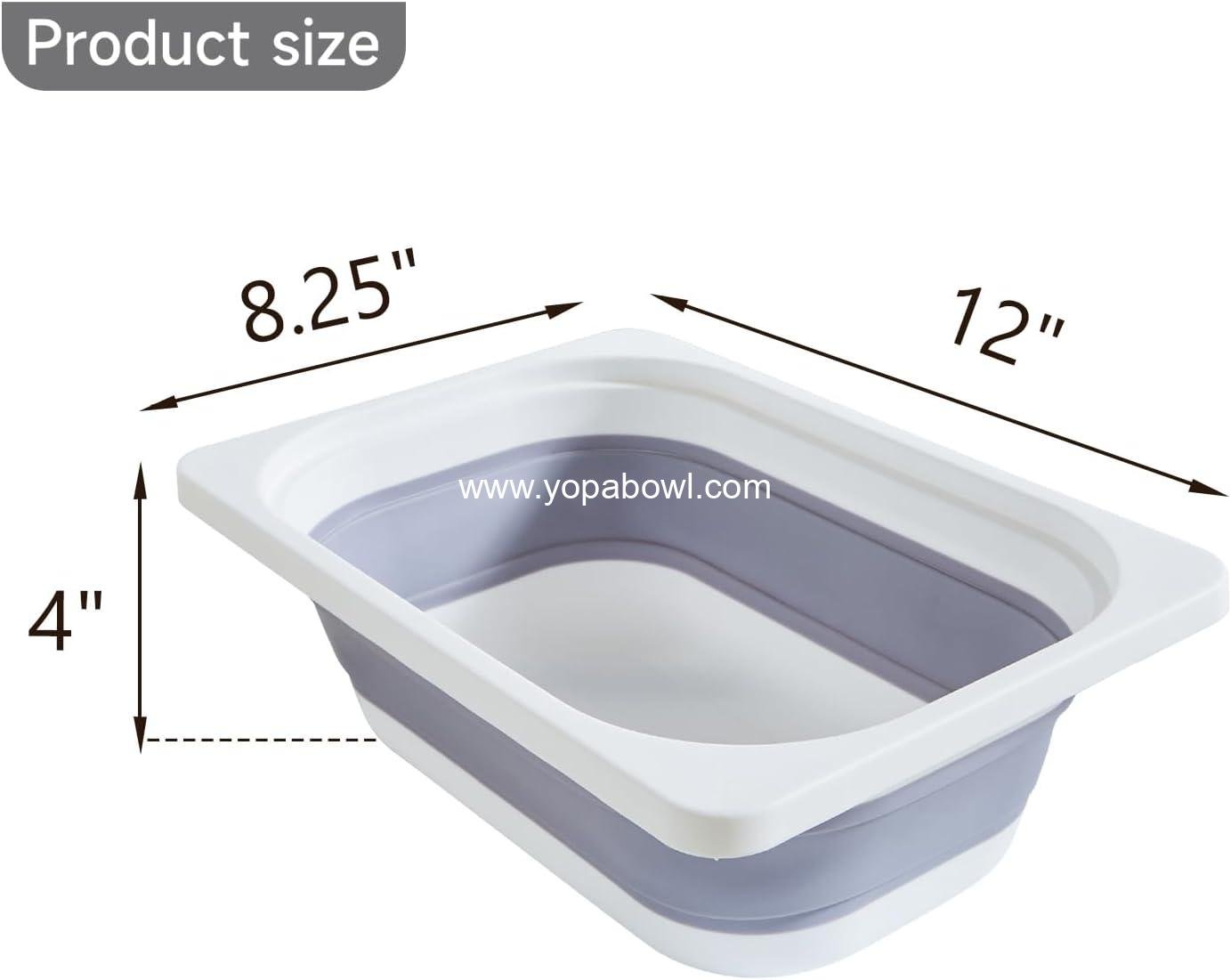 Wholesale Collapsible Storage Bin, Folding Dish Tub Sink, Space-Saving for Dishing, Fruit, Camping, and Home, Small Size, Grey, 1 Pack, Factory