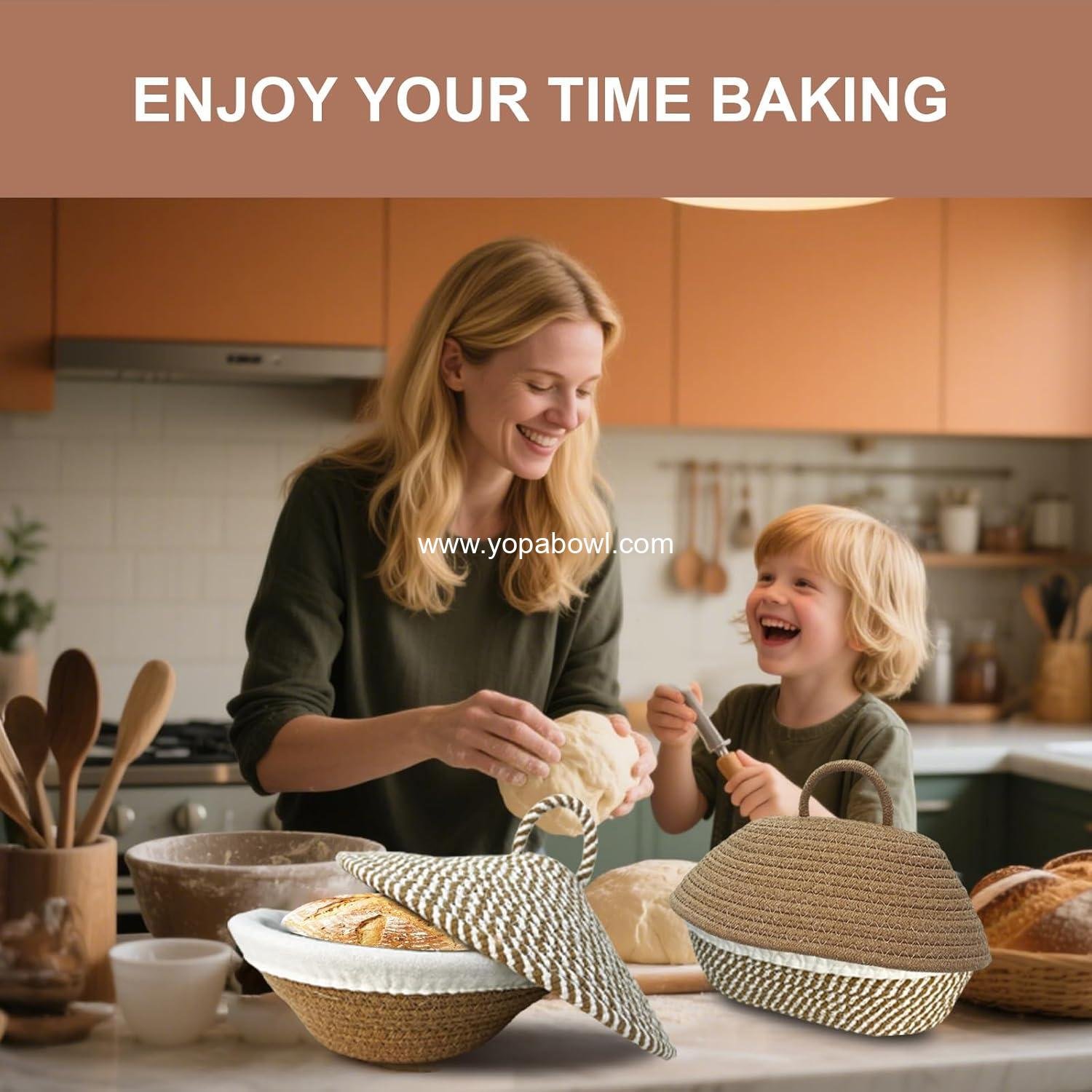 Wholesale Oval Sourdough Banneton Proofing Basket, Cotton Rope Bread Bowl Kit with Lid, Lame, and Scraper for Baking Artisan Bread - Factory