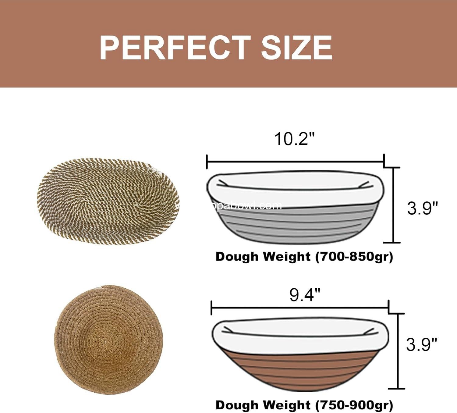 Wholesale Oval Sourdough Banneton Proofing Basket, Cotton Rope Bread Bowl Kit with Lid, Lame, and Scraper for Baking Artisan Bread - Factory