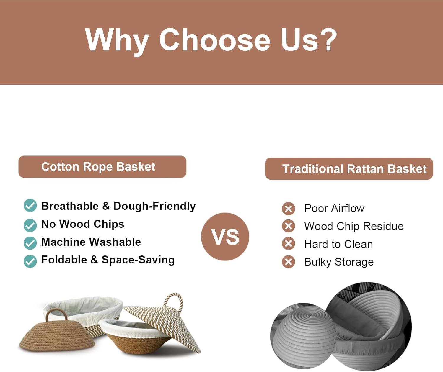 Wholesale Oval Sourdough Banneton Proofing Basket, Cotton Rope Bread Bowl Kit with Lid, Lame, and Scraper for Baking Artisan Bread - Factory