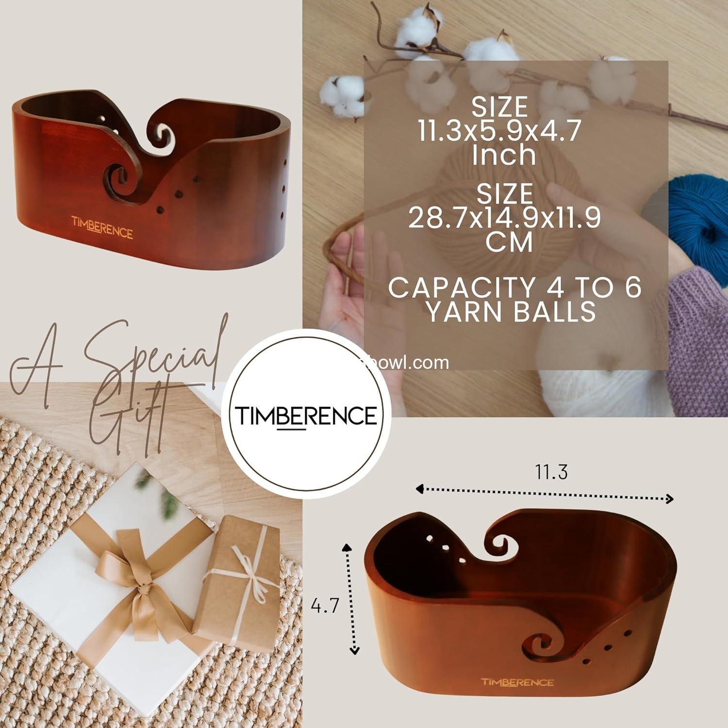 Wholesale Oval Wooden Yarn Bowl – Premium Smooth Finish with Swirl Feed and Hook Holes – Anti-Slip Knitting and Crochet Yarn Holder Factory