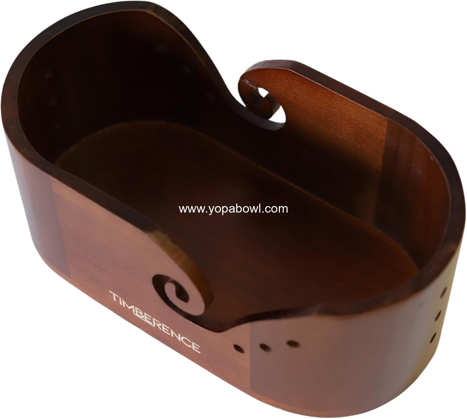 Wholesale Oval Wooden Yarn Bowl – Premium Smooth Finish with Swirl Feed and Hook Holes – Anti-Slip Knitting and Crochet Yarn Holder Factory