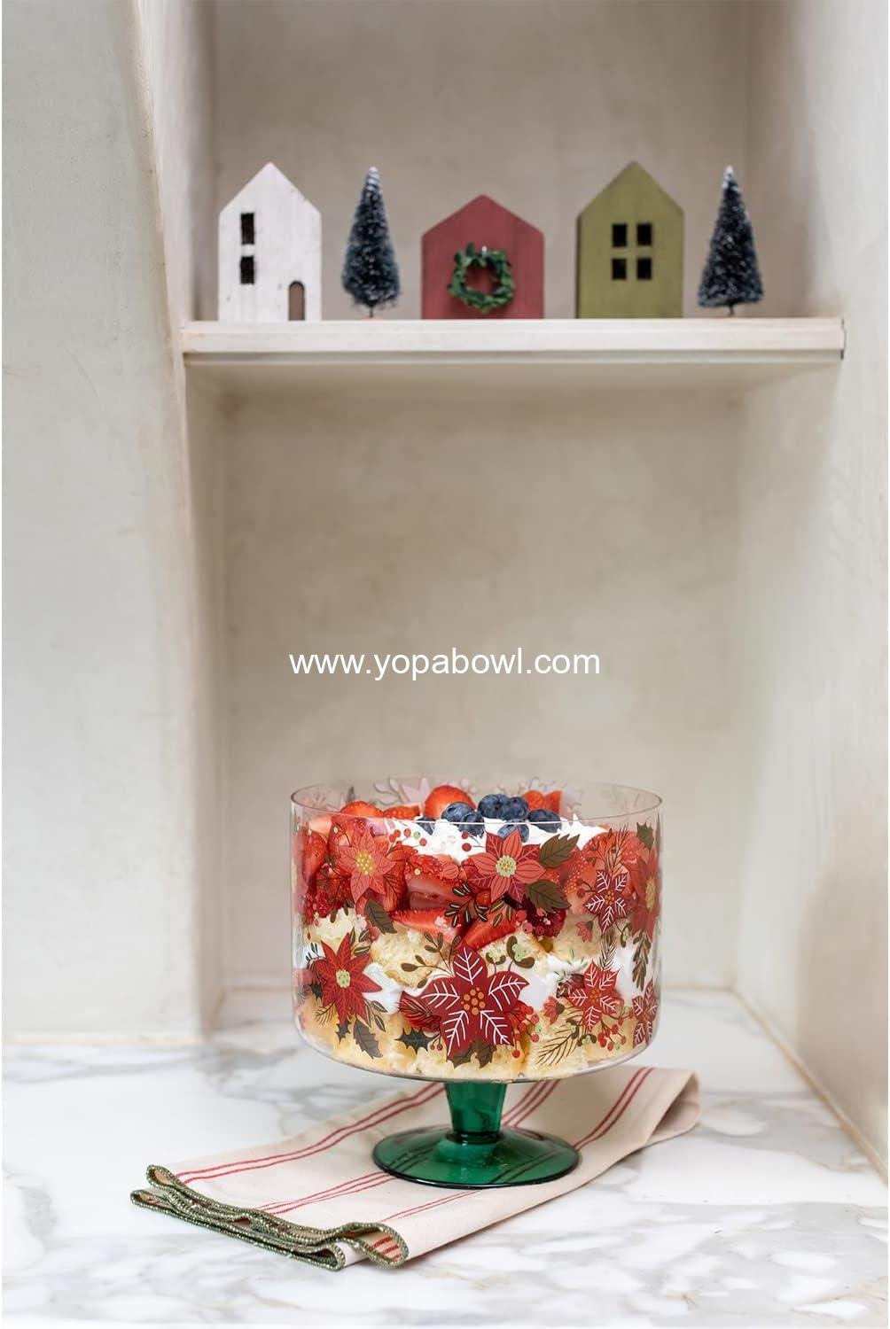 Wholesale Poinsettia Glass Trifle Bowl - 8.25